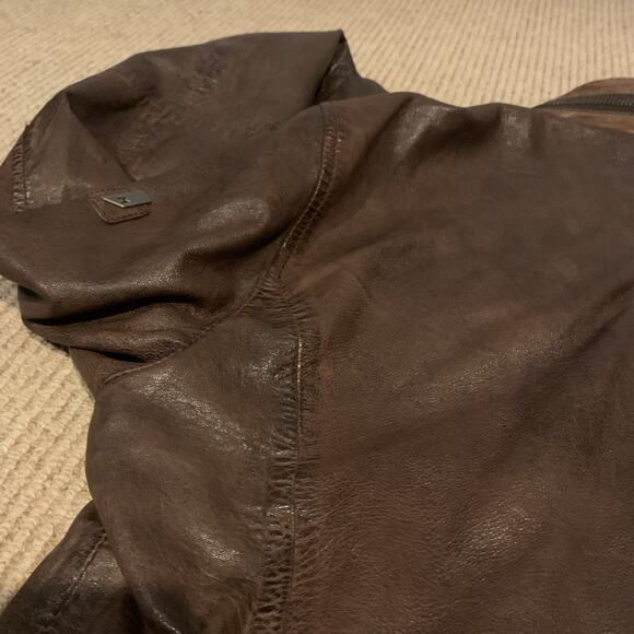 Mauritius Men’s XL Lamb Leather Jacket Cove RF Motorcycle Distressed Brown - Picture 13 of 14